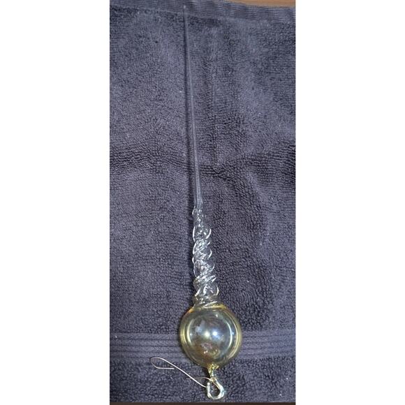 VTG Christmas Antique Hand Blown Hollow Glass Twisted Icicle Ornament W/Orig Box - Picture 1 of 5